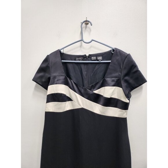 VTG Liz Claiborne Night Womens Maxi Dress Size 16 Black Short Sleeve Cocktail - Picture 2 of 8